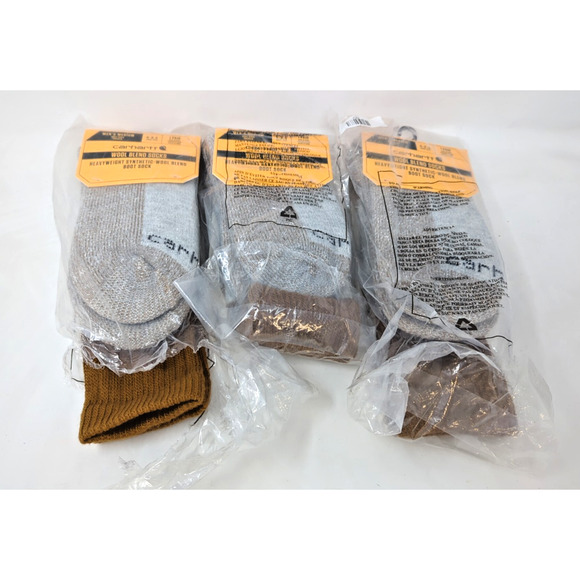 Carhartt Boot Socks Mens M 6-8.5 Heavyweight Wool Blend Lot of 3 SB6600-M - Picture 1 of 3